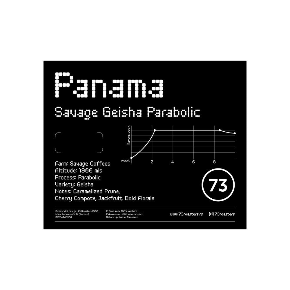 73 Roasters | Panama Savage Geisha Parabolic specialty kafa - Brew Society