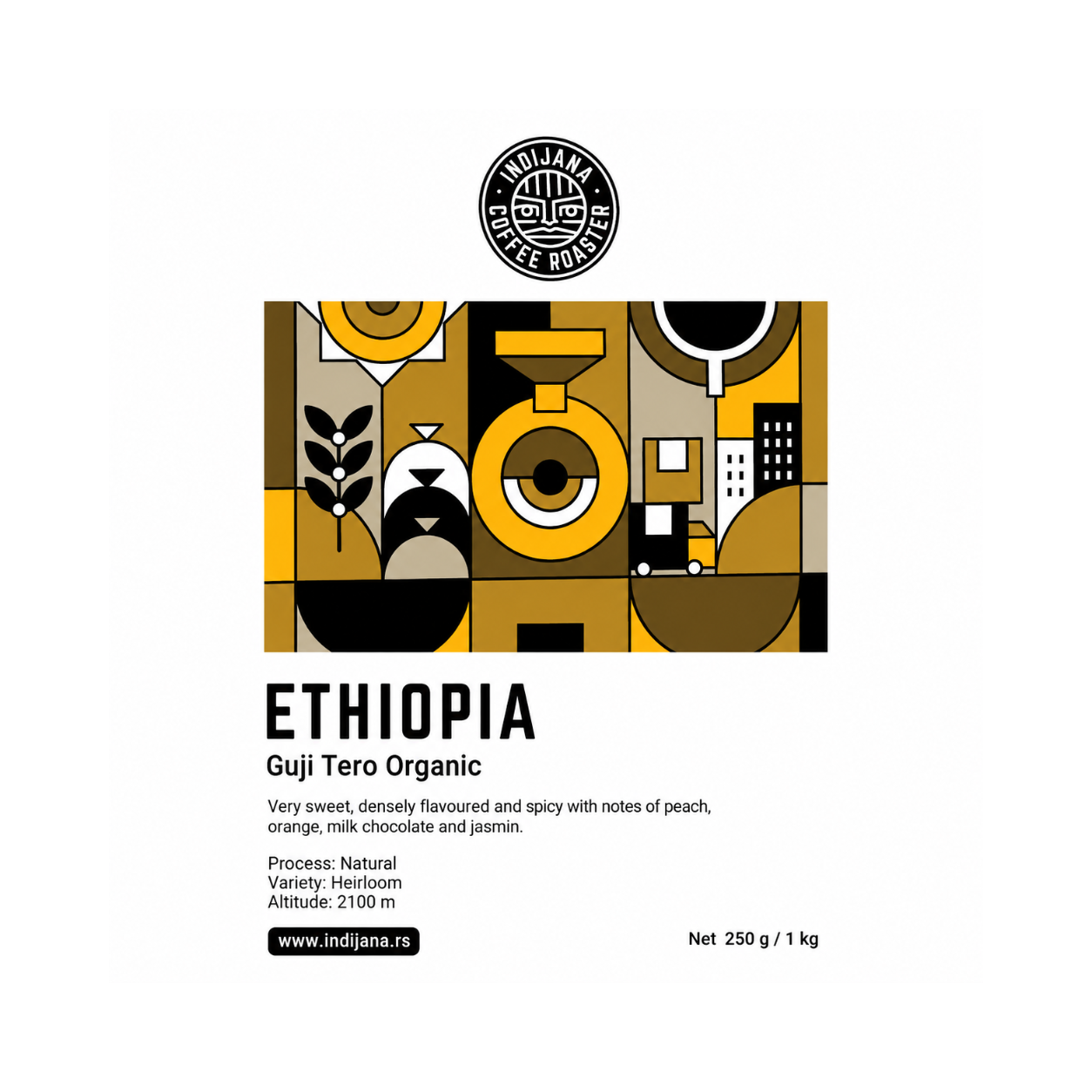 Indijana Coffee | Ethiopia Guji Tero Organic specialty kafa