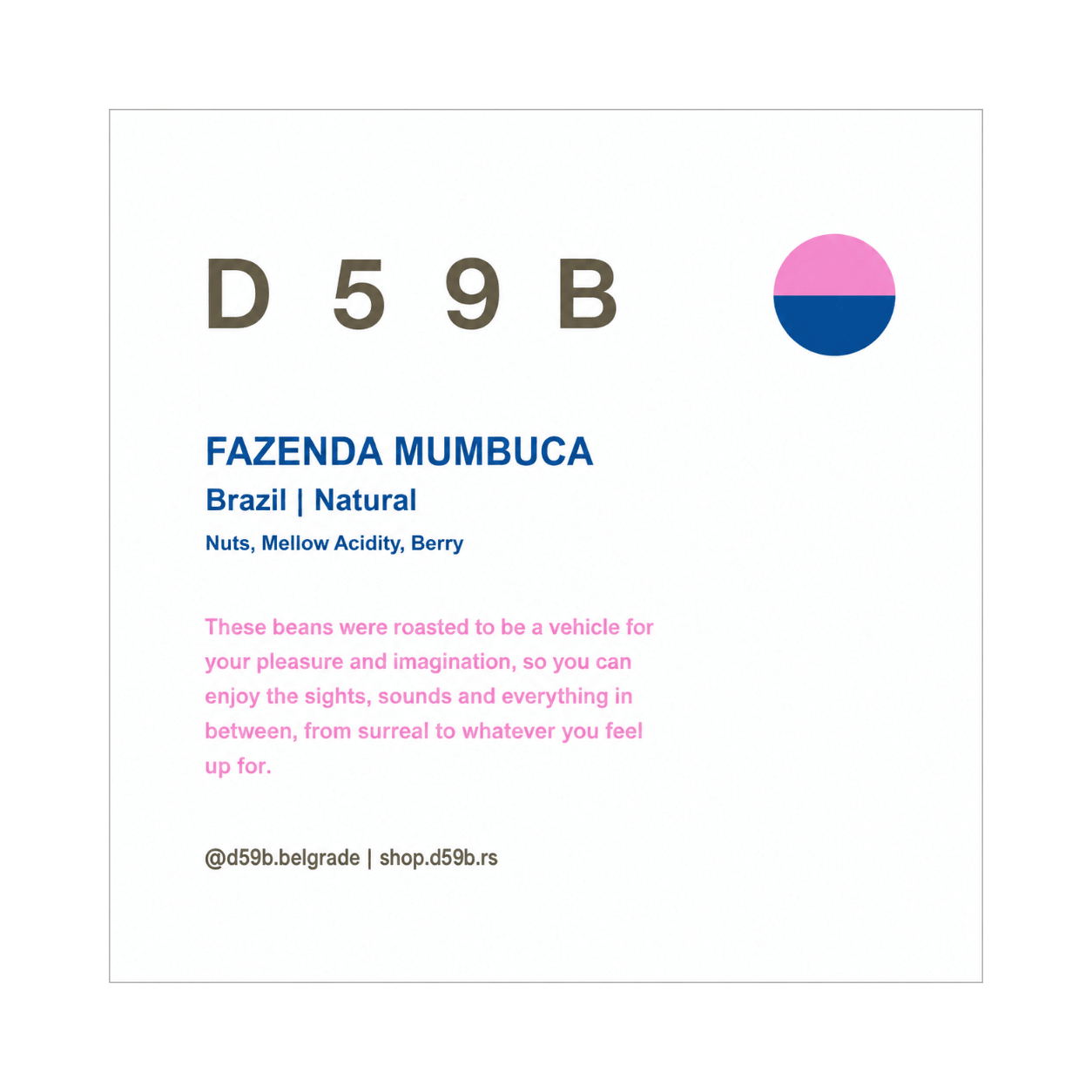 D59B | Brazil Fazenda Mumbuca specialty kafa - Brew Society