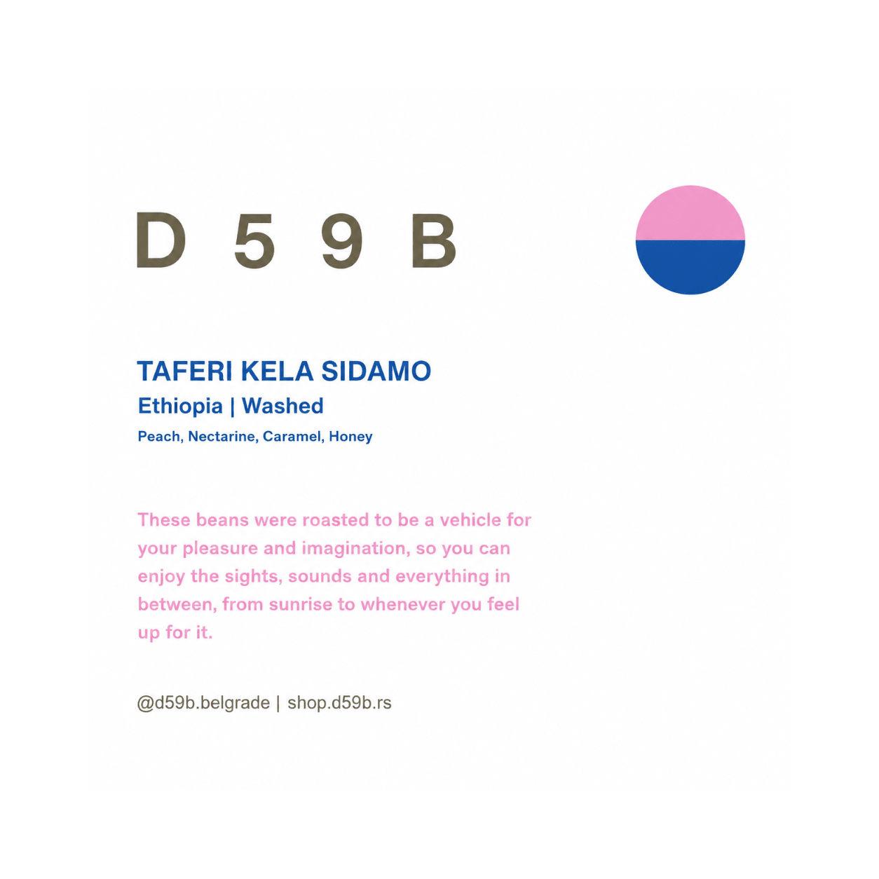D59B | Ethiopia Taferi Kela Sidamo specialty kafa - Brew Society