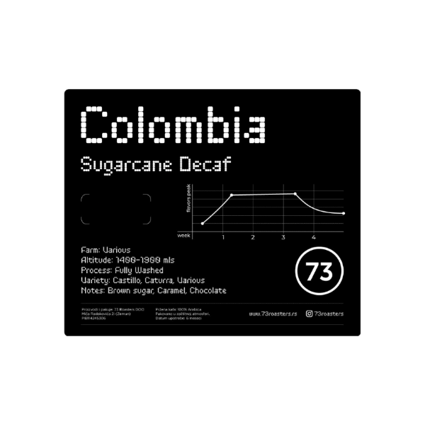 73 Roasters | Colombia Decaf Sugarcane specialty kafa - Brew Society