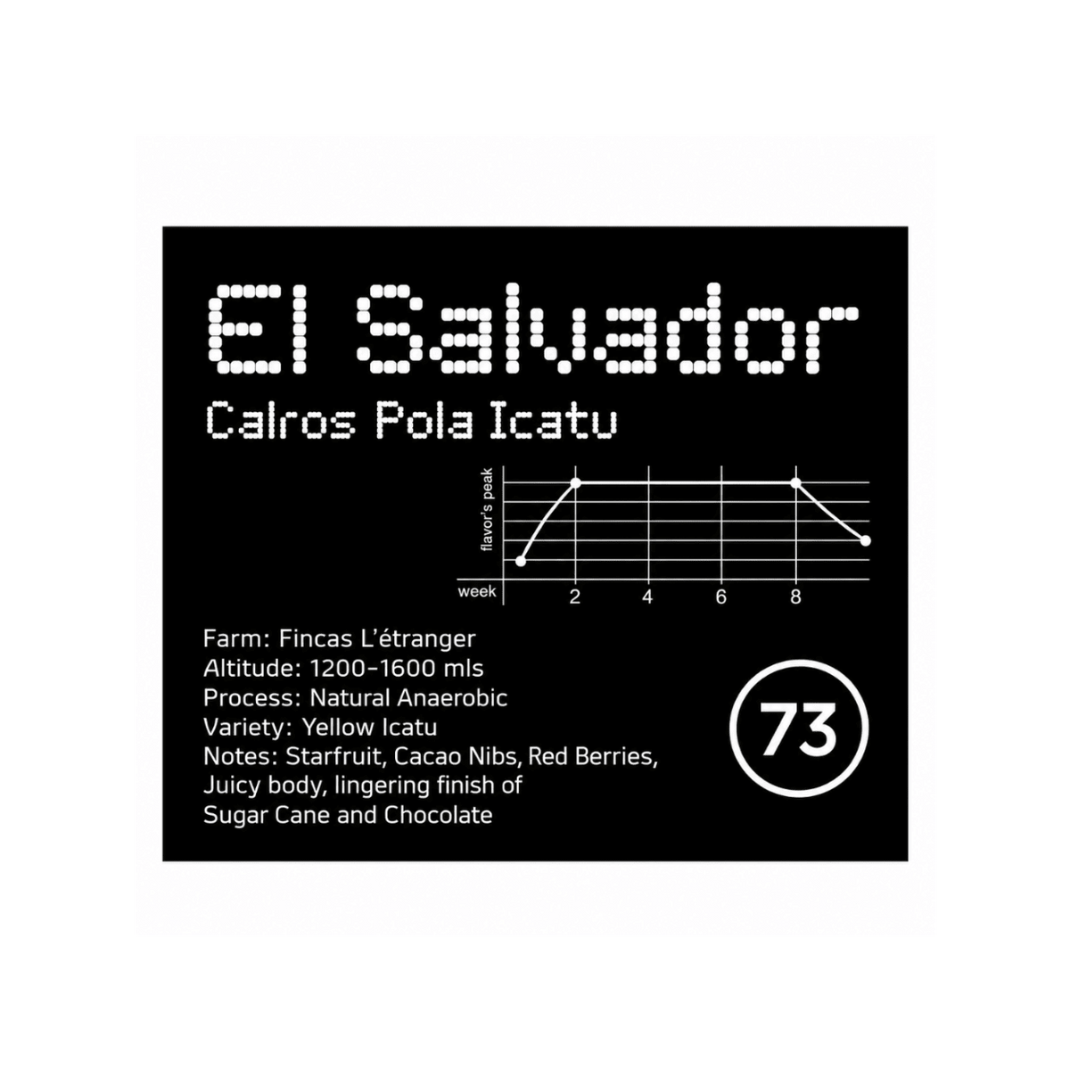 73 Roasters | El Salvador Carlos Pola Icatu specialty kafa - Brew Society