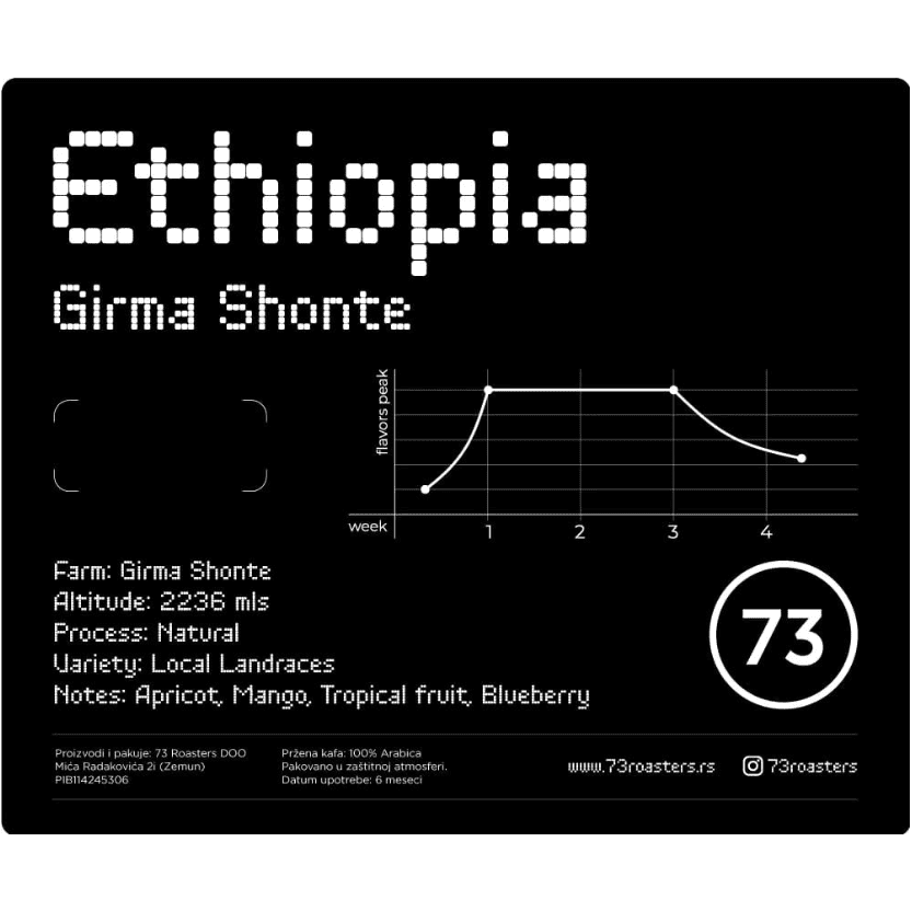 73 Roasters | Ethiopia Girma Shonte specialty kafa - Brew Society