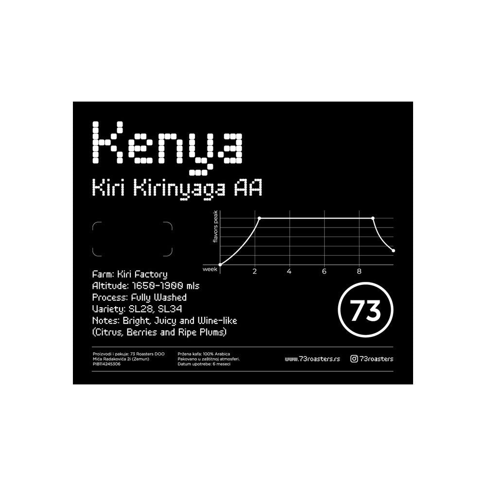 73 Roasters | Kenya Kiri Kirinyaga AA specialty kafa - Brew Society