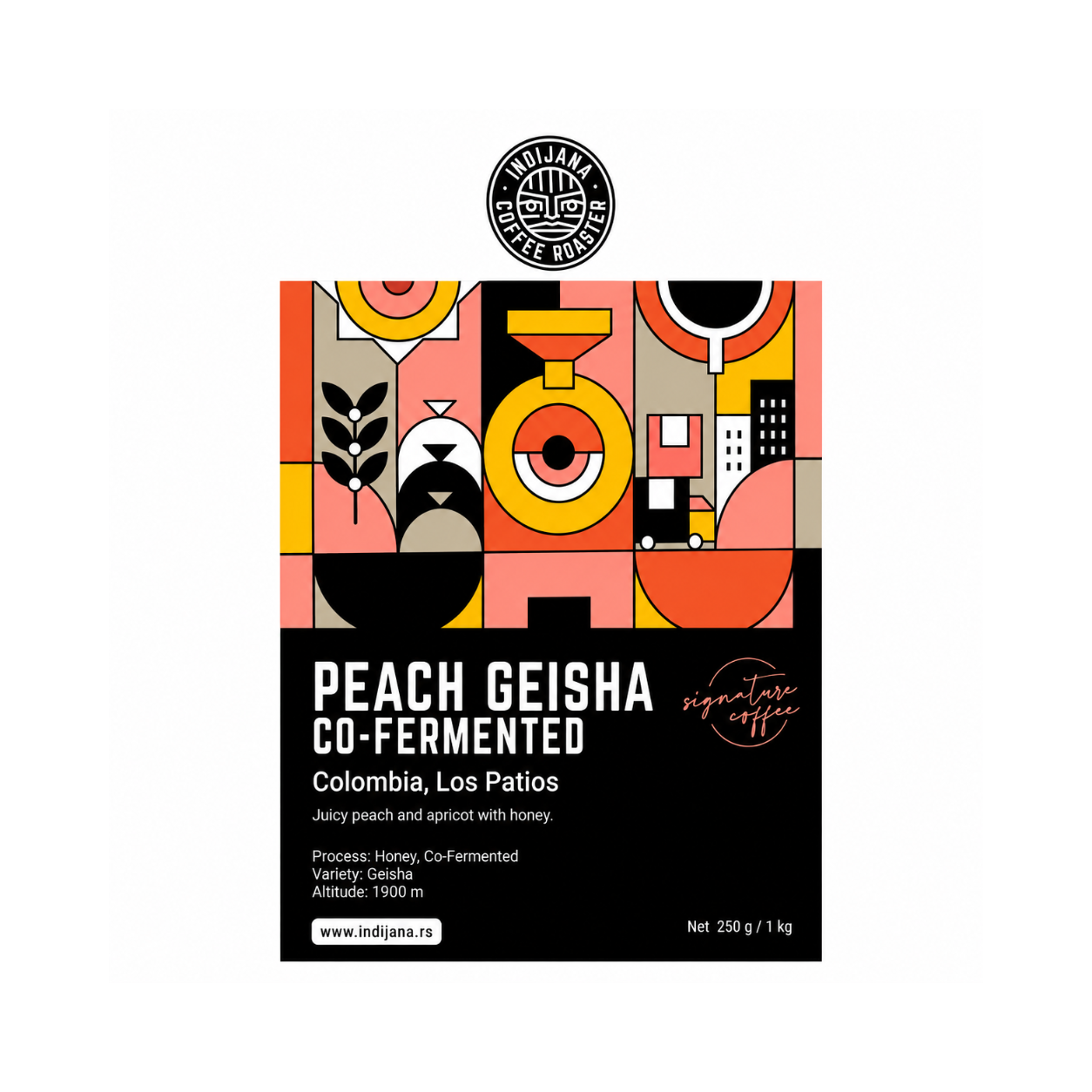 Indijana Coffee | Colombia Peach Geisha Co-Fermented – Signature specialty kafa