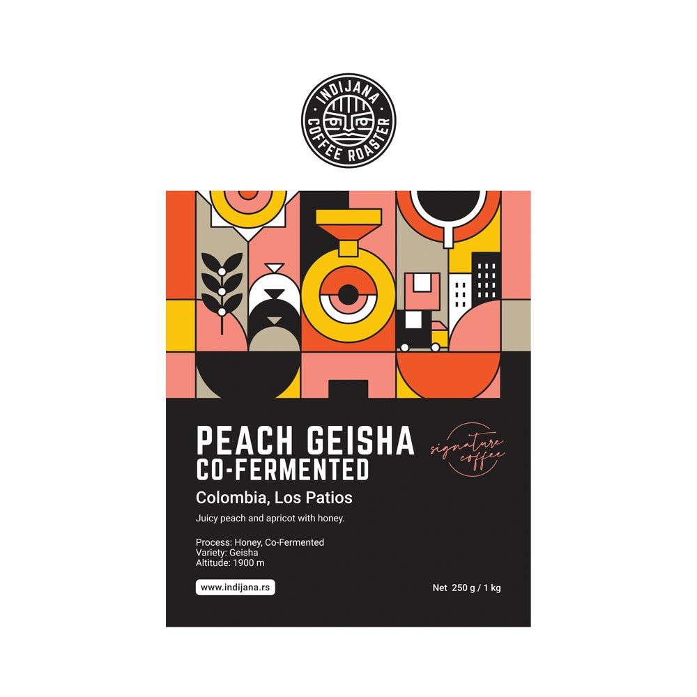 Indijana Coffee | Colombia Peach Geisha Co-Fermented – Signature specialty kafa - Brew Society